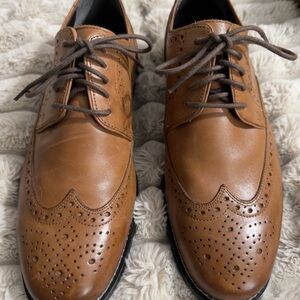 Nunn Bush Men's Nelson Wing Tip Dress Casual Oxford Brown Size 10W Comfort Gel